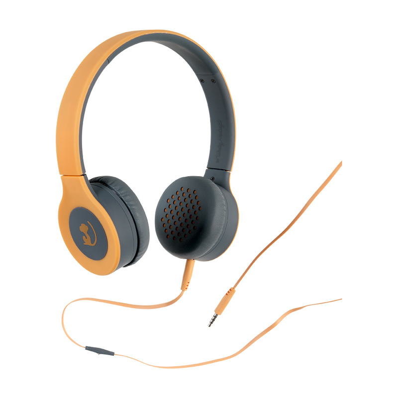 on-ear headset orange